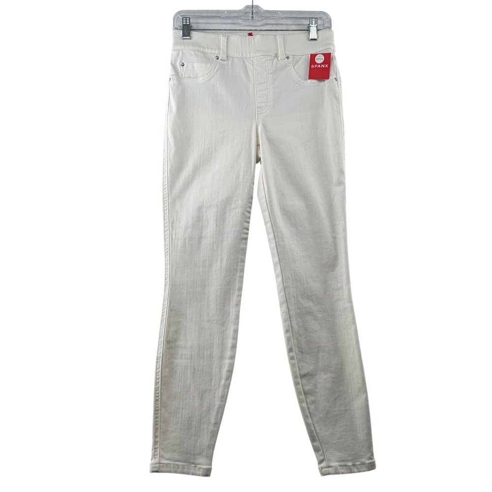Spanx Skinny Jean Petite Tummy‎ Control Stretch Women Small White Minimalist